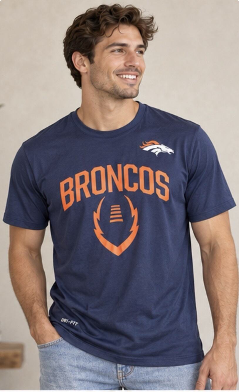 Nike Denver Broncos Dri-FIT NFL Football T-Shirt Men’s Medium Navy Blue